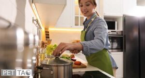 woman making broth